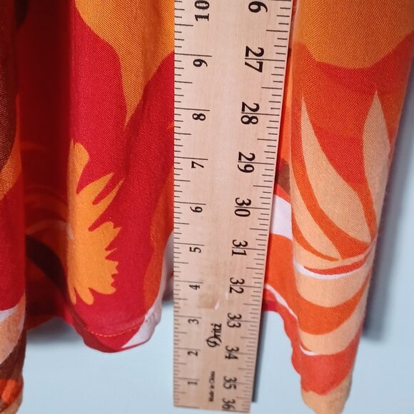 True Destinations Sundress Womens Medium Red Floral Hawaiian Mini Beachy Resort - Picture 4 of 7